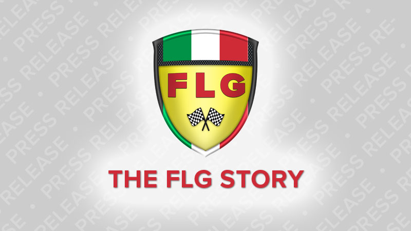 The FLG Story logo on a grey background with the words Press Release at an angle repeated behind it